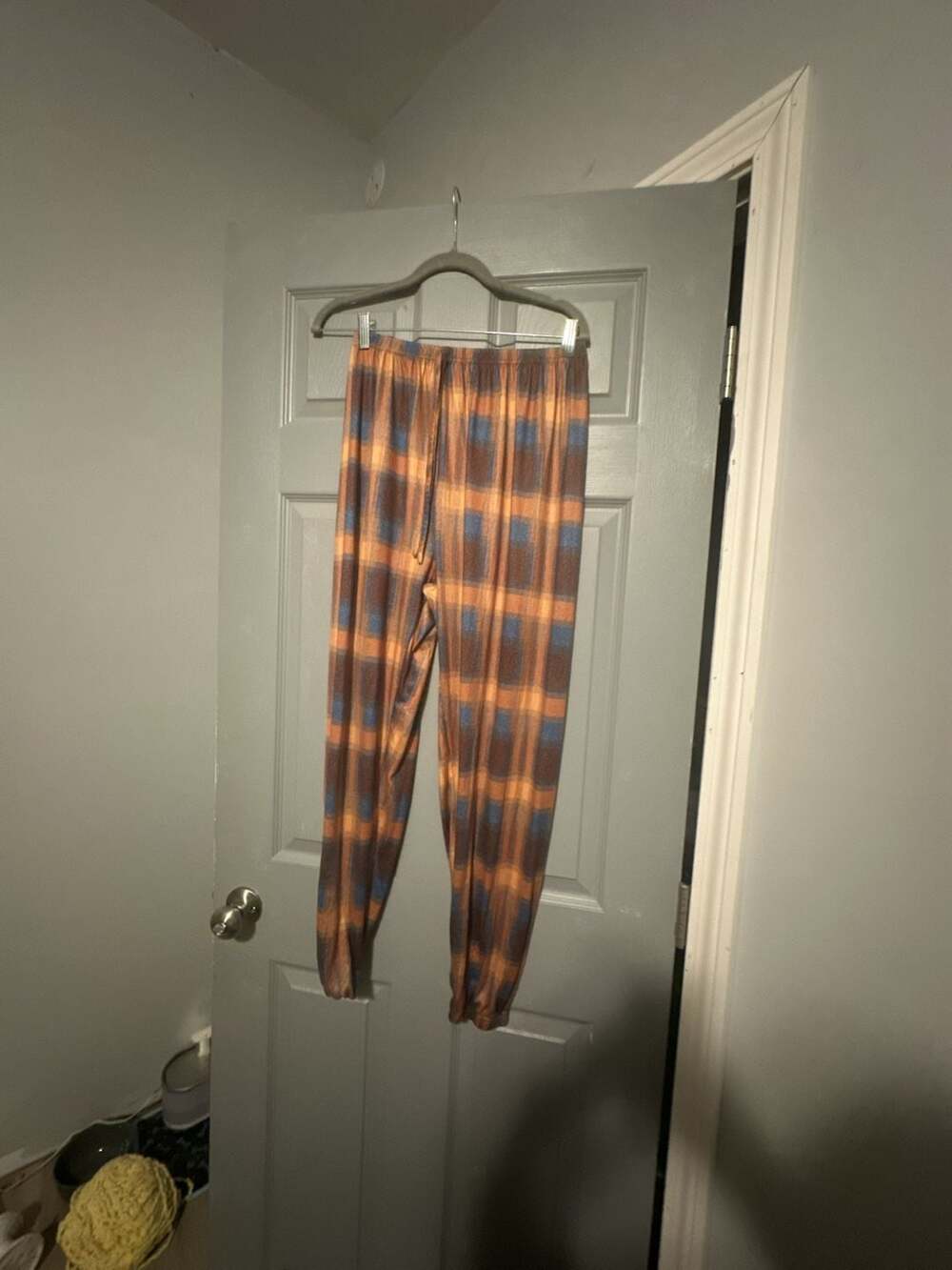 Women's Plaid Print Elastic Waist Casual Lounge Pants